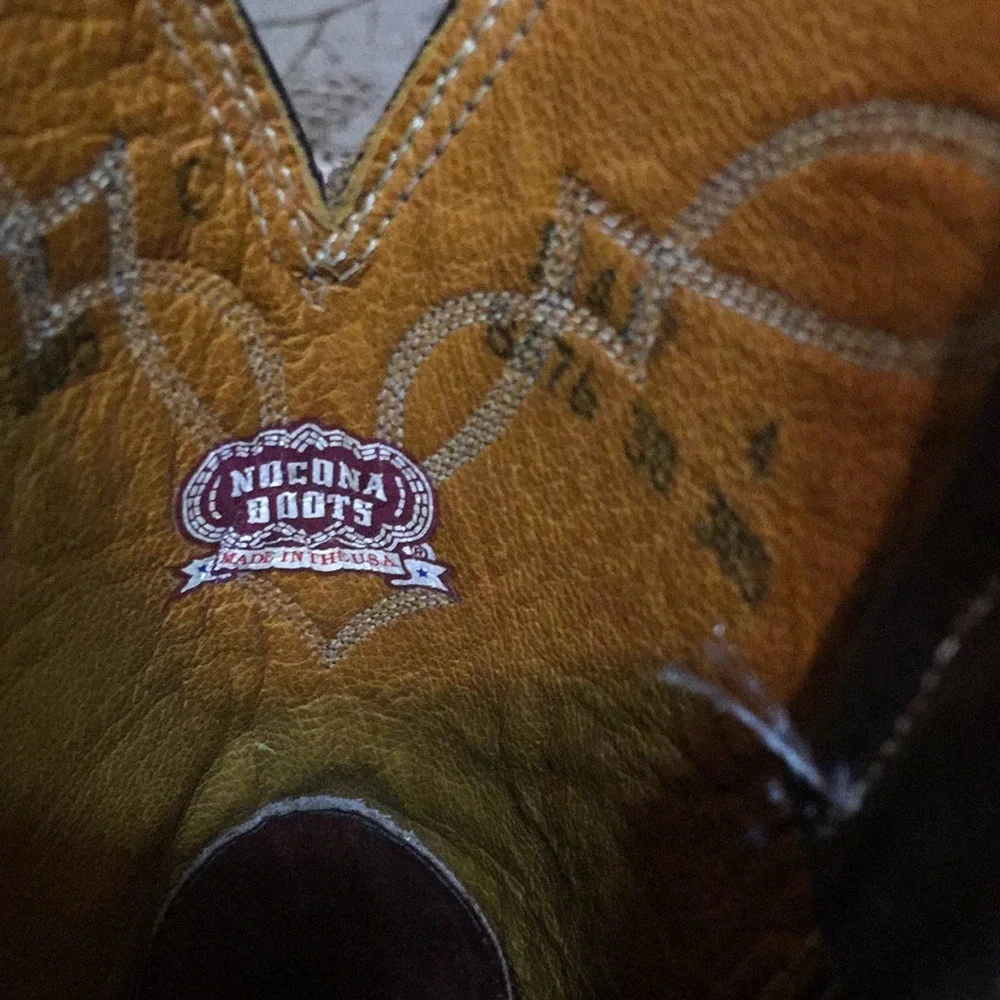 Nocona Boots Brown Leather Western Cowboy Boots‎ USA Made Size 4